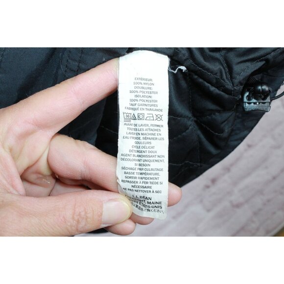L.L. Bean Mountain Classic Insulated Anorak Hooded Nylon Black Size M - Picture 8 of 10